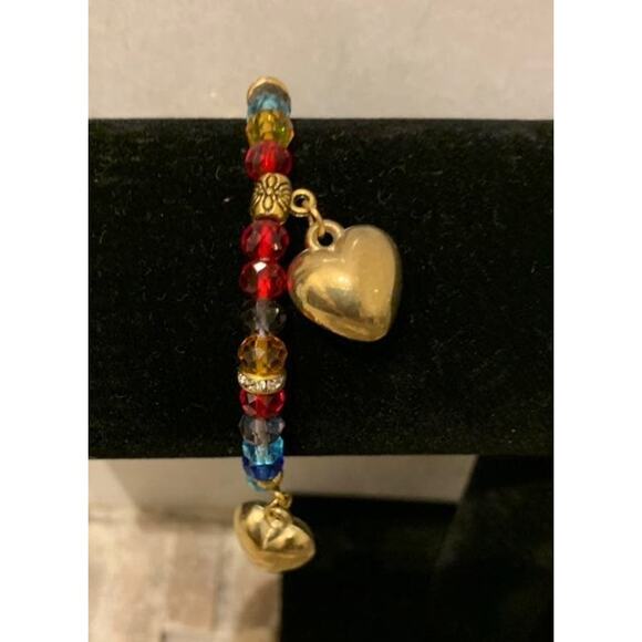 Colorful Elastic 4 Hearts Bracelet - Picture 1 of 1